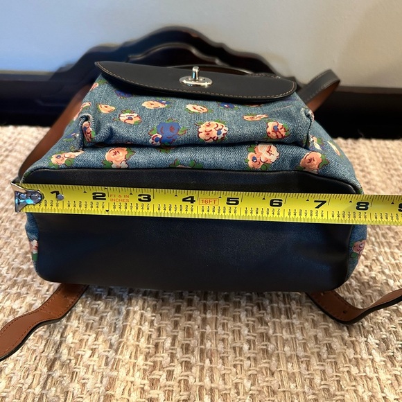 Coach Mini Billie Backpack Rosette Printed Denim With Leather Trim (F57754) - Picture 4 of 16